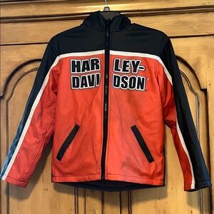 Harley-Davidson Bold Orange and Black Jacket w/ Hood and it's ReVerSiBle!!!!